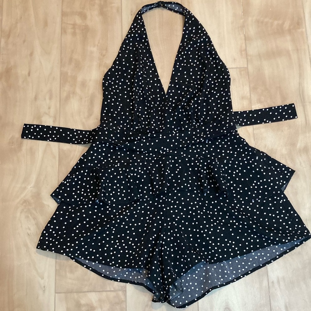 Pretty little thing polka dot romper